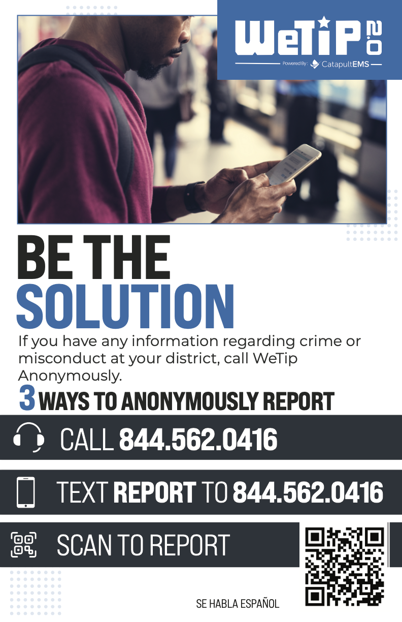 Be the Solution - WeTip Anonymous Reporting
